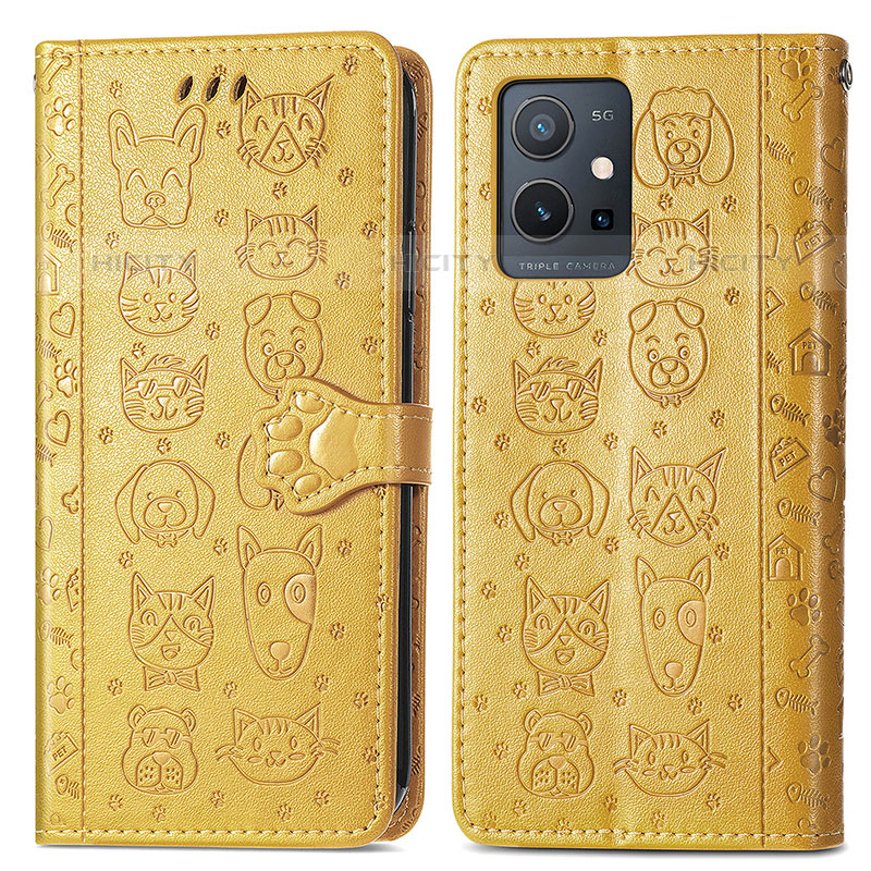 Funda de Cuero Cartera con Soporte Patron de Moda Carcasa S03D para Vivo T1 5G India