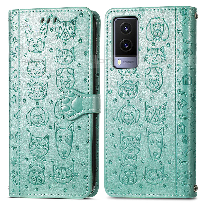 Funda de Cuero Cartera con Soporte Patron de Moda Carcasa S03D para Vivo V21e 5G