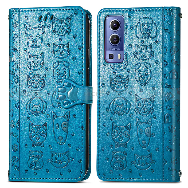 Funda de Cuero Cartera con Soporte Patron de Moda Carcasa S03D para Vivo Y72 5G