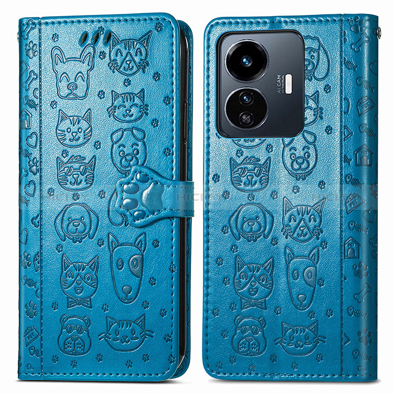 Funda de Cuero Cartera con Soporte Patron de Moda Carcasa S03D para Vivo Y77e 5G