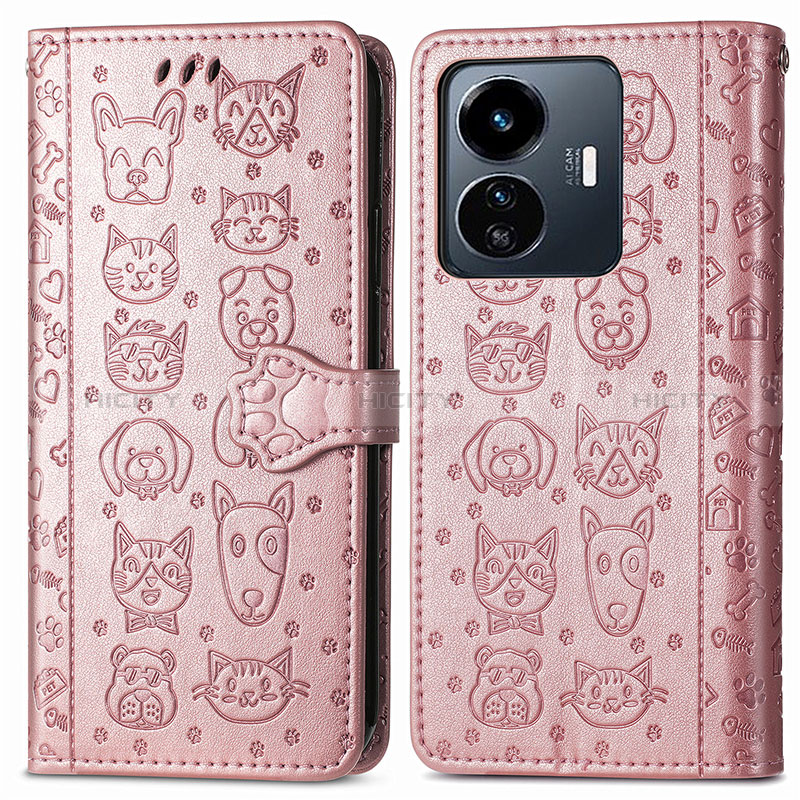 Funda de Cuero Cartera con Soporte Patron de Moda Carcasa S03D para Vivo Y77e 5G