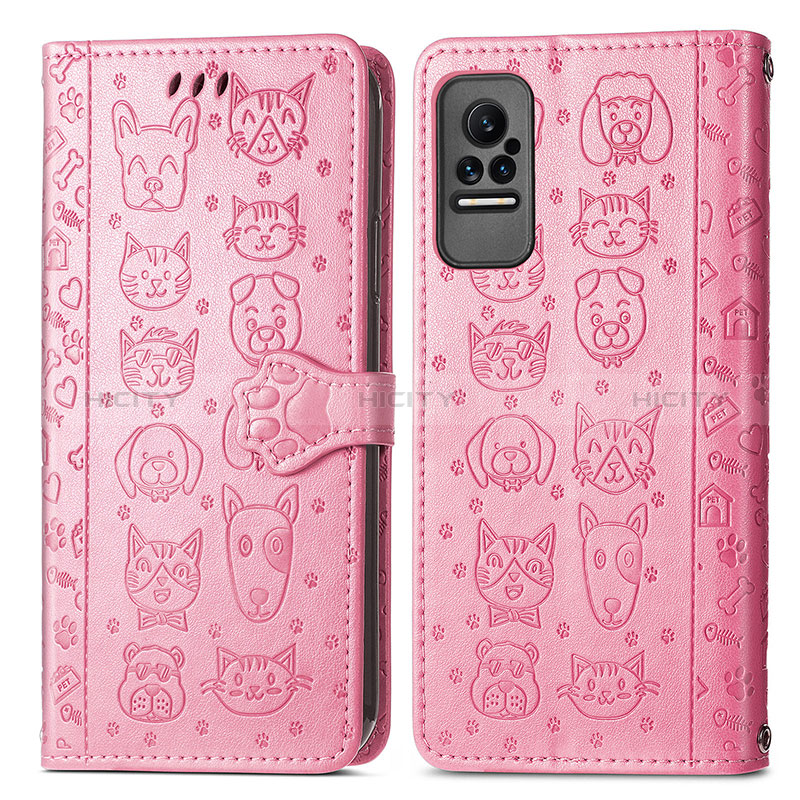 Funda de Cuero Cartera con Soporte Patron de Moda Carcasa S03D para Xiaomi Civi 1S 5G Rosa