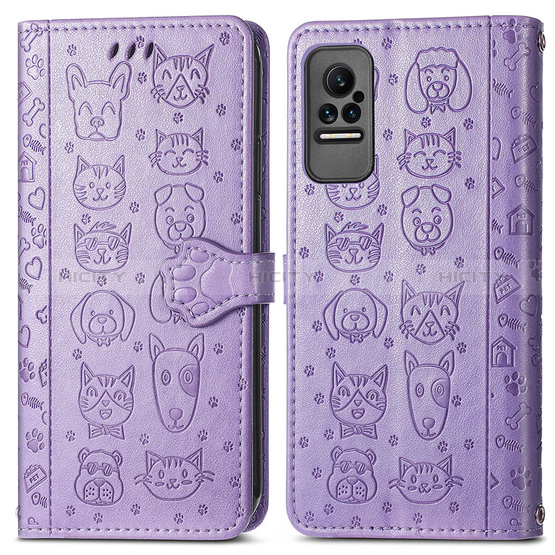 Funda de Cuero Cartera con Soporte Patron de Moda Carcasa S03D para Xiaomi Civi 5G Morado