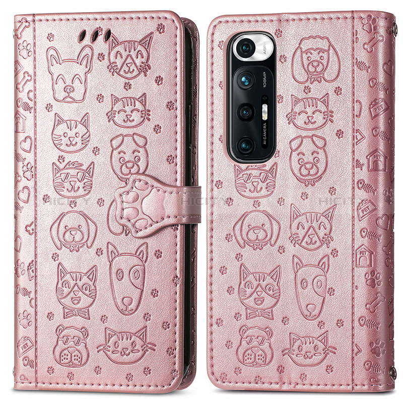 Funda de Cuero Cartera con Soporte Patron de Moda Carcasa S03D para Xiaomi Mi 10S 5G Oro Rosa