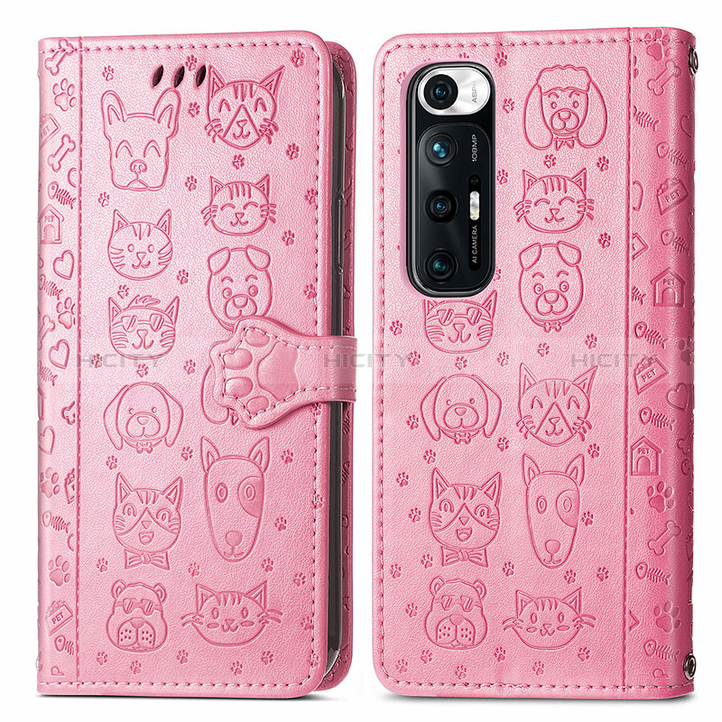 Funda de Cuero Cartera con Soporte Patron de Moda Carcasa S03D para Xiaomi Mi 10S 5G Rosa