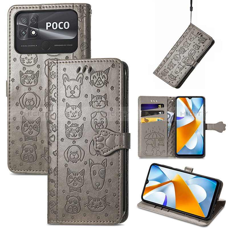 Funda de Cuero Cartera con Soporte Patron de Moda Carcasa S03D para Xiaomi Poco C40