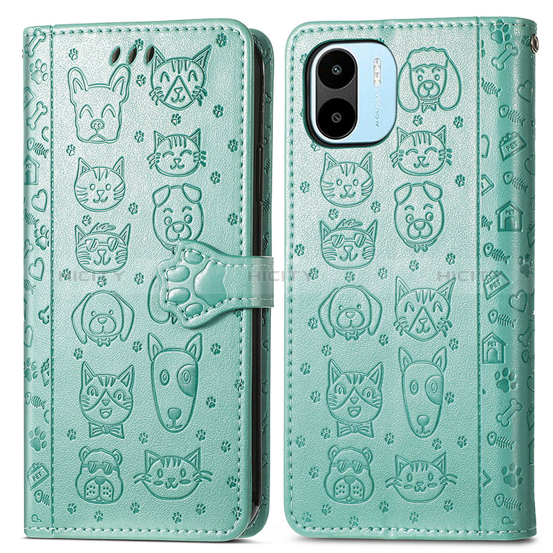 Funda de Cuero Cartera con Soporte Patron de Moda Carcasa S03D para Xiaomi Poco C51 Verde