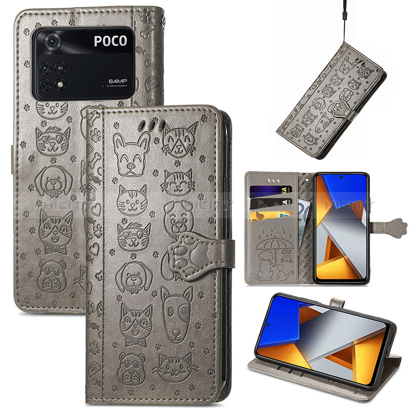 Funda de Cuero Cartera con Soporte Patron de Moda Carcasa S03D para Xiaomi Poco M4 Pro 4G