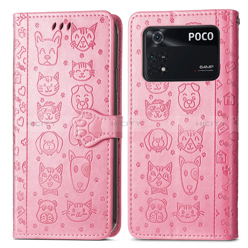 Funda de Cuero Cartera con Soporte Patron de Moda Carcasa S03D para Xiaomi Poco M4 Pro 4G