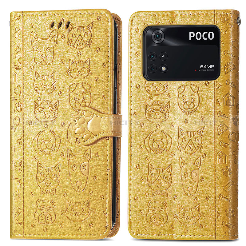 Funda de Cuero Cartera con Soporte Patron de Moda Carcasa S03D para Xiaomi Poco M4 Pro 4G