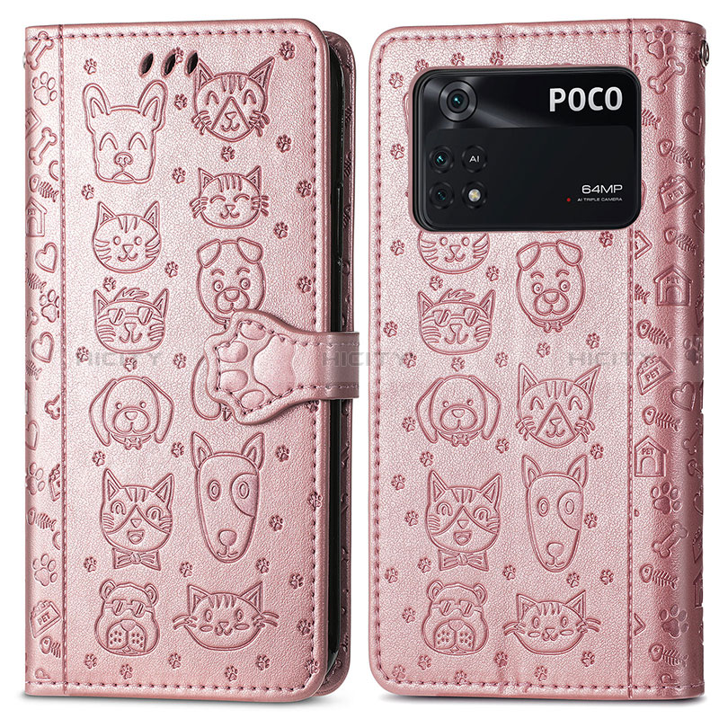 Funda de Cuero Cartera con Soporte Patron de Moda Carcasa S03D para Xiaomi Poco M4 Pro 4G