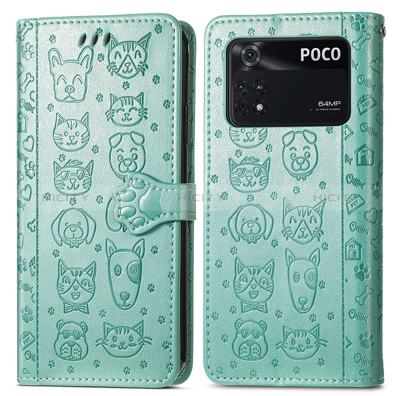 Funda de Cuero Cartera con Soporte Patron de Moda Carcasa S03D para Xiaomi Poco M4 Pro 4G