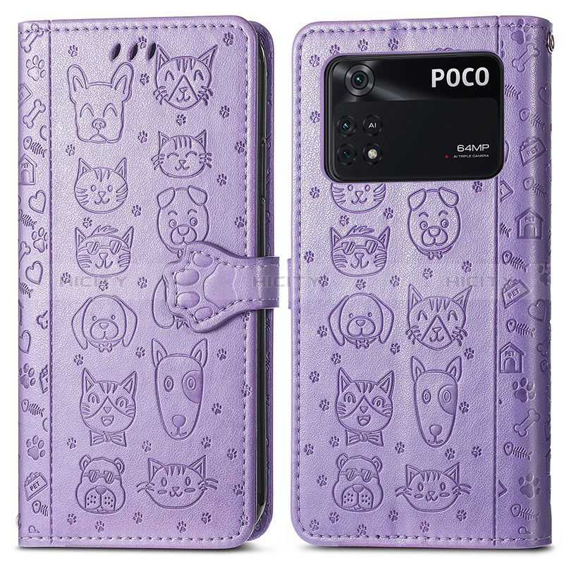 Funda de Cuero Cartera con Soporte Patron de Moda Carcasa S03D para Xiaomi Poco M4 Pro 4G