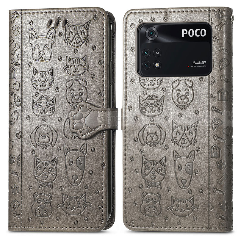 Funda de Cuero Cartera con Soporte Patron de Moda Carcasa S03D para Xiaomi Poco M4 Pro 4G