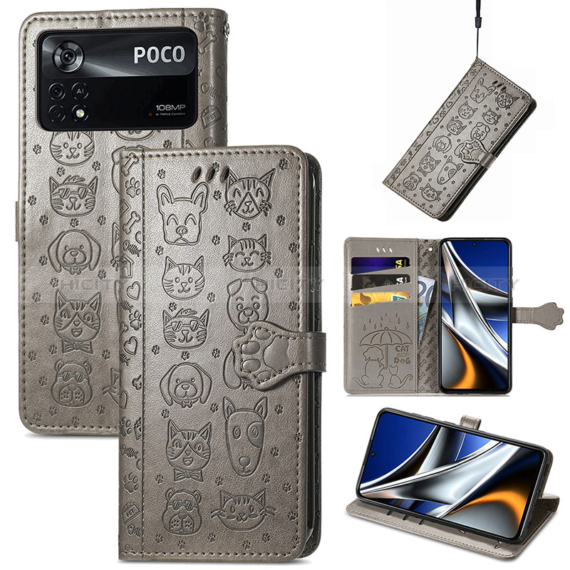 Funda de Cuero Cartera con Soporte Patron de Moda Carcasa S03D para Xiaomi Poco X4 Pro 5G