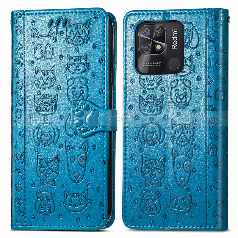 Funda de Cuero Cartera con Soporte Patron de Moda Carcasa S03D para Xiaomi Redmi 10 Power