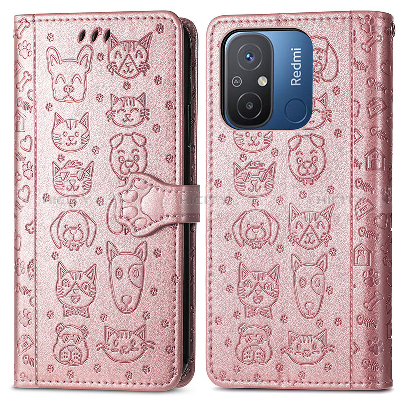 Funda de Cuero Cartera con Soporte Patron de Moda Carcasa S03D para Xiaomi Redmi 11A 4G Rosa