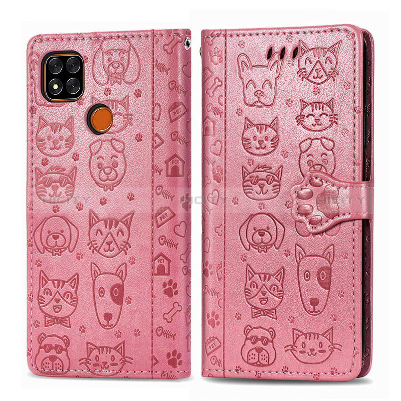 Funda de Cuero Cartera con Soporte Patron de Moda Carcasa S03D para Xiaomi Redmi 9 India