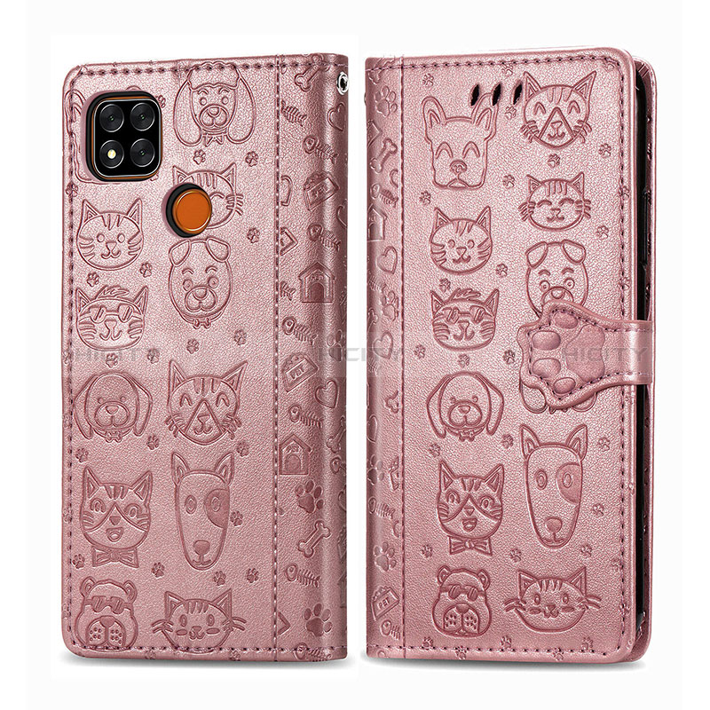 Funda de Cuero Cartera con Soporte Patron de Moda Carcasa S03D para Xiaomi Redmi 9 India