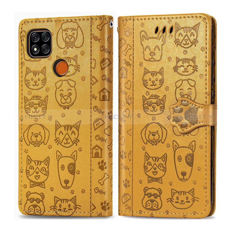 Funda de Cuero Cartera con Soporte Patron de Moda Carcasa S03D para Xiaomi Redmi 9C NFC