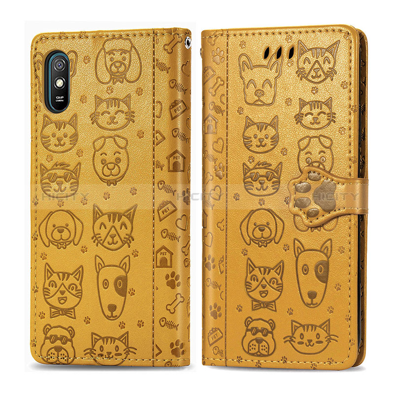 Funda de Cuero Cartera con Soporte Patron de Moda Carcasa S03D para Xiaomi Redmi 9i