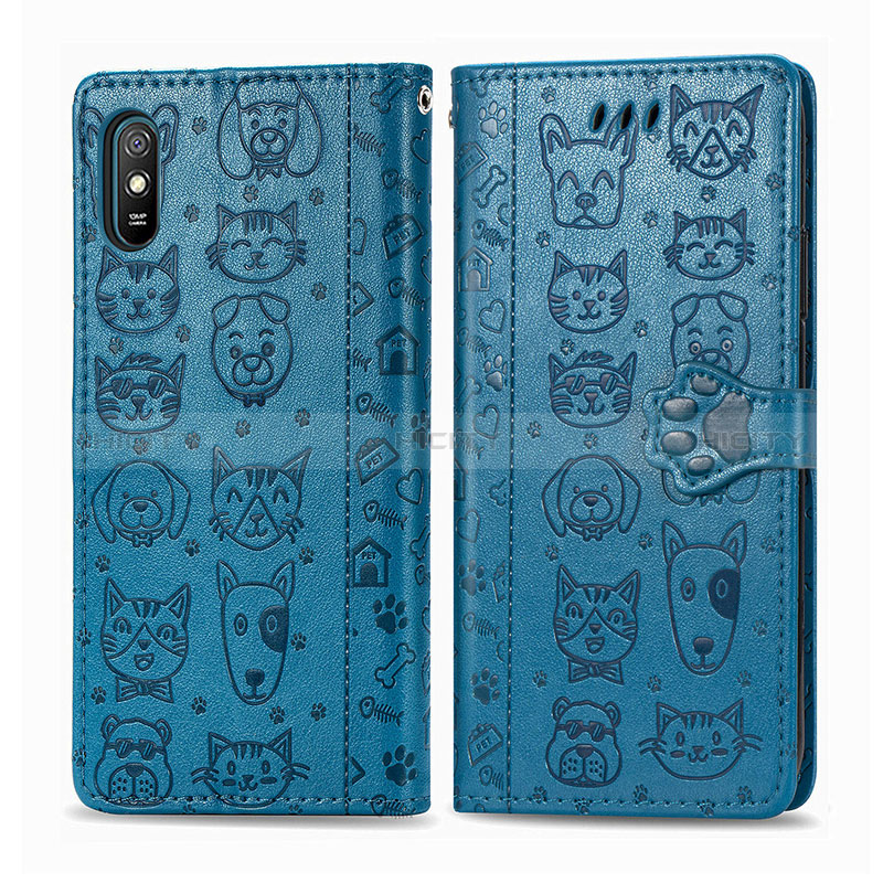 Funda de Cuero Cartera con Soporte Patron de Moda Carcasa S03D para Xiaomi Redmi 9i