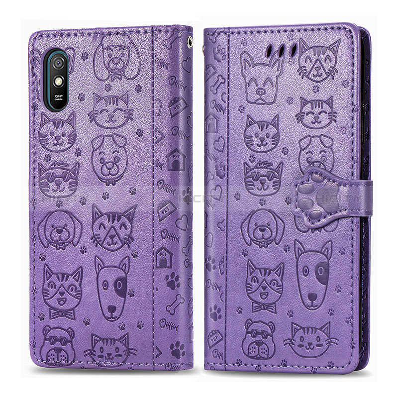 Funda de Cuero Cartera con Soporte Patron de Moda Carcasa S03D para Xiaomi Redmi 9i