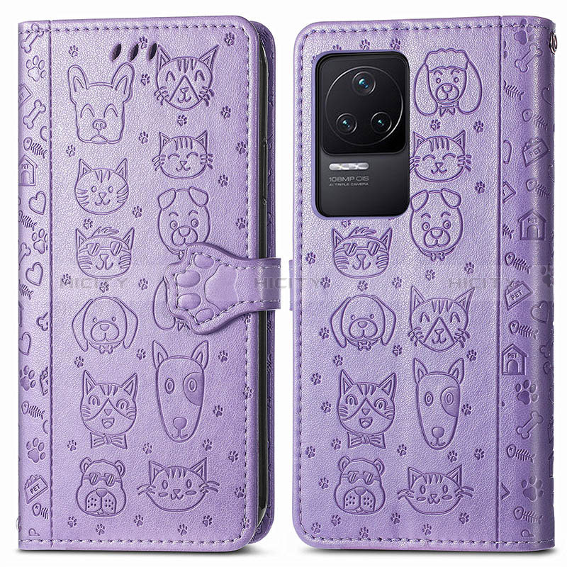 Funda de Cuero Cartera con Soporte Patron de Moda Carcasa S03D para Xiaomi Redmi K50 5G Morado