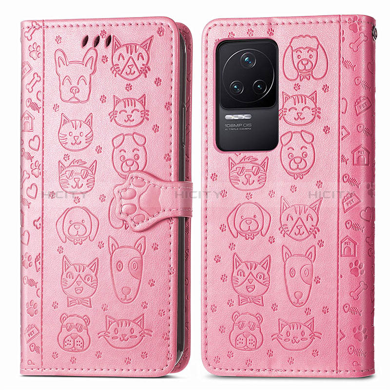 Funda de Cuero Cartera con Soporte Patron de Moda Carcasa S03D para Xiaomi Redmi K50 5G Rosa