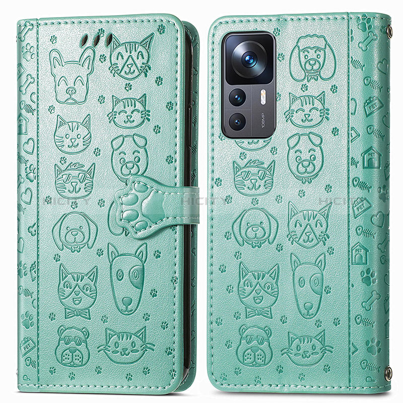 Funda de Cuero Cartera con Soporte Patron de Moda Carcasa S03D para Xiaomi Redmi K50 Ultra 5G Verde