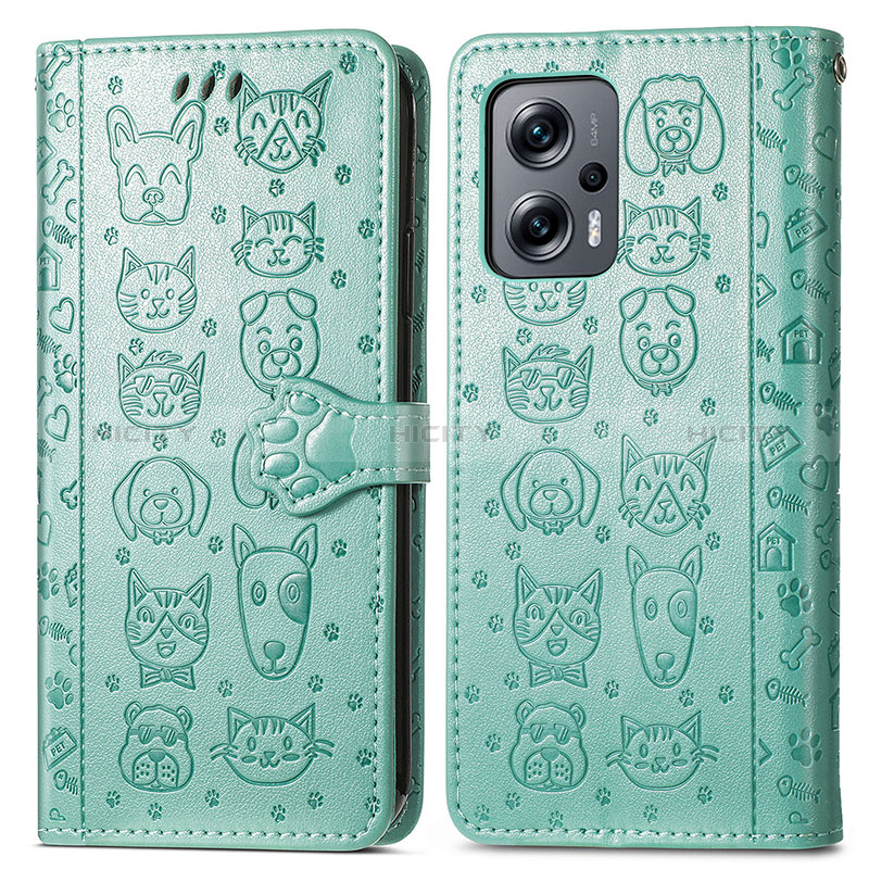 Funda de Cuero Cartera con Soporte Patron de Moda Carcasa S03D para Xiaomi Redmi K50i 5G Verde