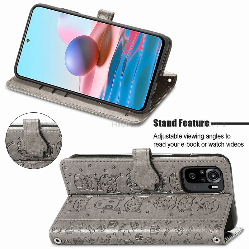 Funda de Cuero Cartera con Soporte Patron de Moda Carcasa S03D para Xiaomi Redmi Note 10 4G