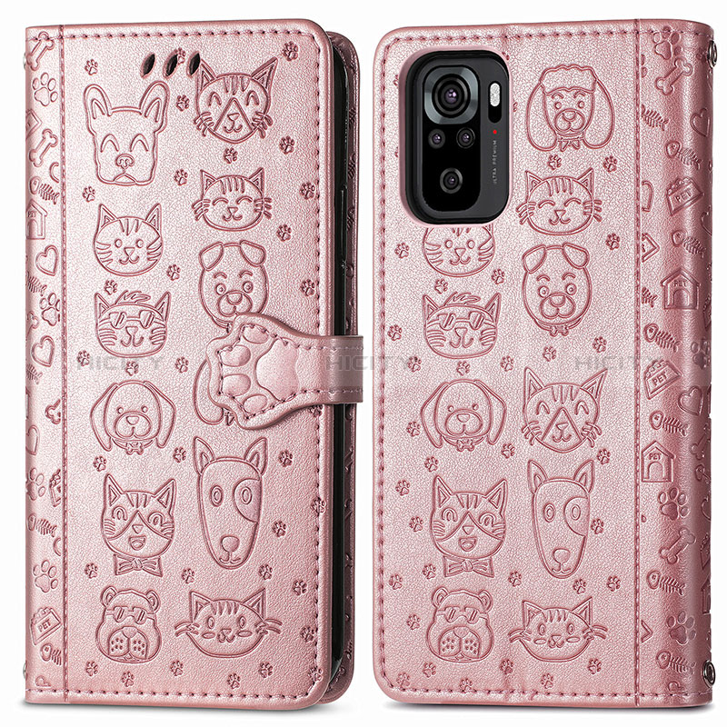 Funda de Cuero Cartera con Soporte Patron de Moda Carcasa S03D para Xiaomi Redmi Note 10 4G