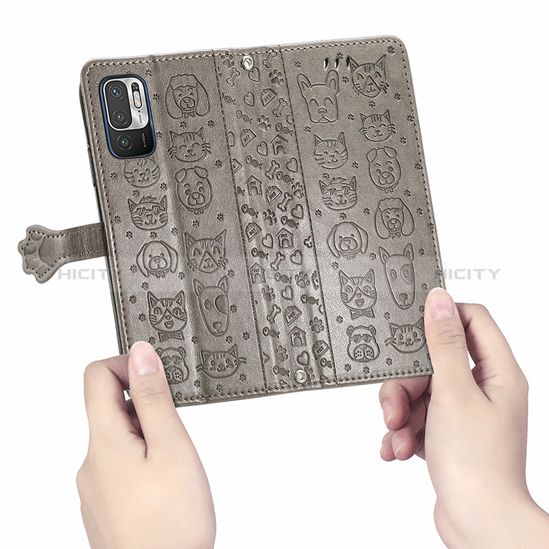 Funda de Cuero Cartera con Soporte Patron de Moda Carcasa S03D para Xiaomi Redmi Note 10T 5G