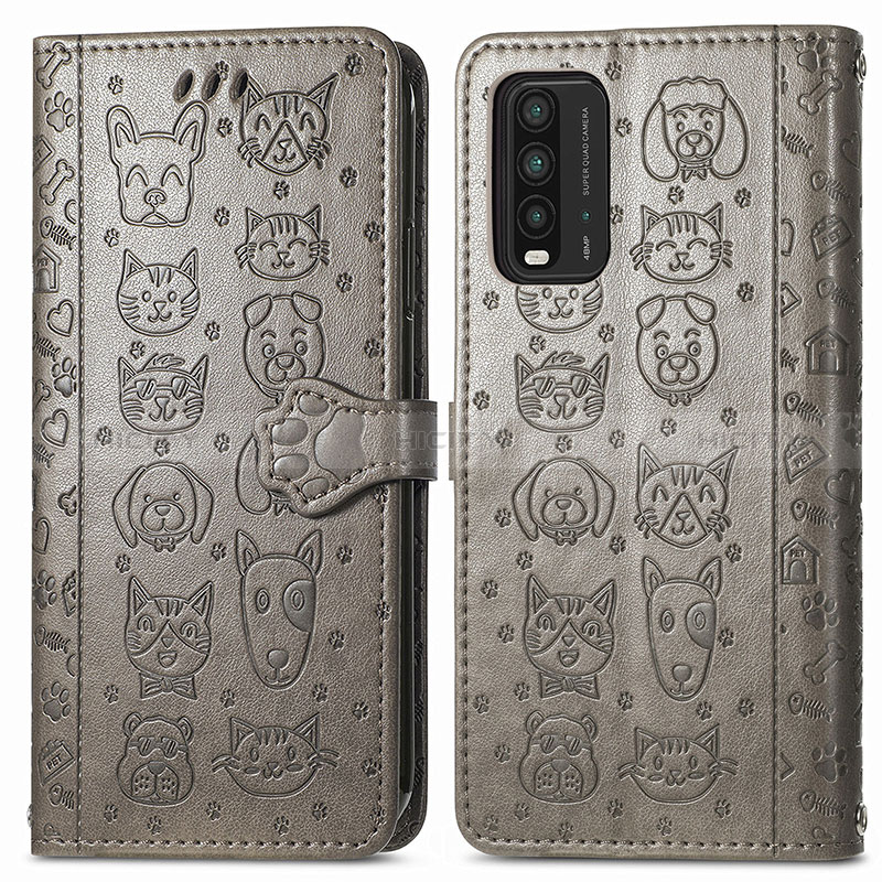 Funda de Cuero Cartera con Soporte Patron de Moda Carcasa S03D para Xiaomi Redmi Note 9 4G