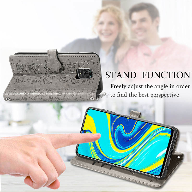 Funda de Cuero Cartera con Soporte Patron de Moda Carcasa S03D para Xiaomi Redmi Note 9 Pro Max