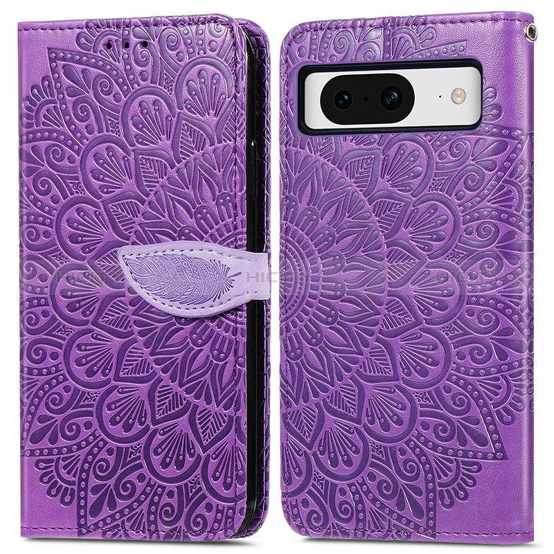 Funda de Cuero Cartera con Soporte Patron de Moda Carcasa S04D para Google Pixel 8 5G