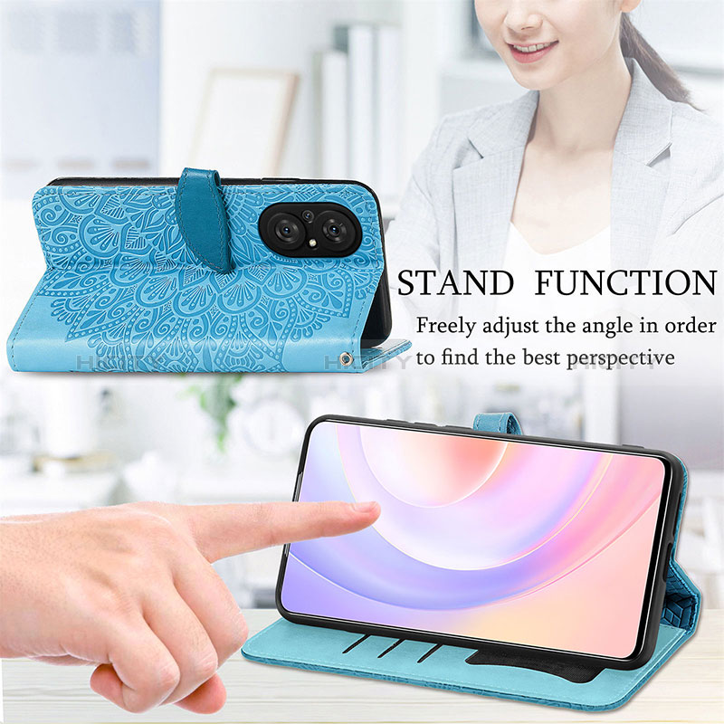 Funda de Cuero Cartera con Soporte Patron de Moda Carcasa S04D para Huawei Honor 50 SE 5G