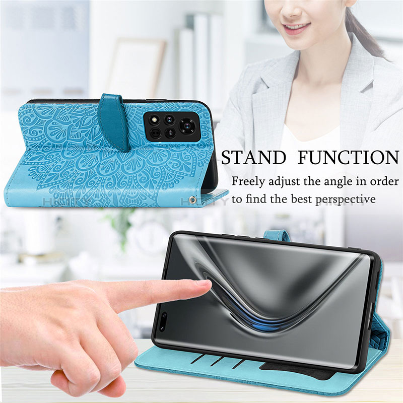 Funda de Cuero Cartera con Soporte Patron de Moda Carcasa S04D para Huawei Honor V40 5G