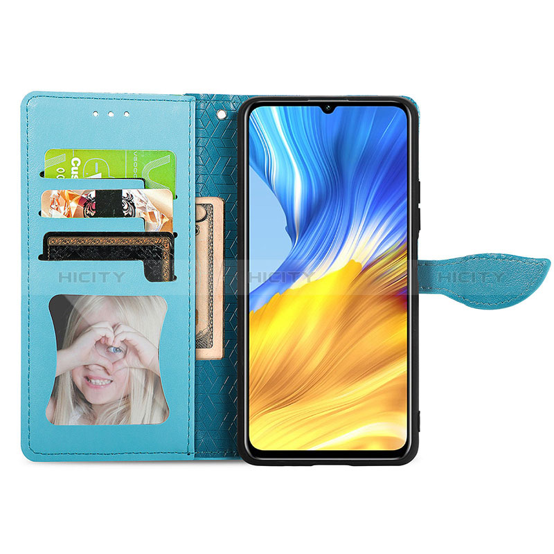 Funda de Cuero Cartera con Soporte Patron de Moda Carcasa S04D para Huawei Honor X10 Max 5G