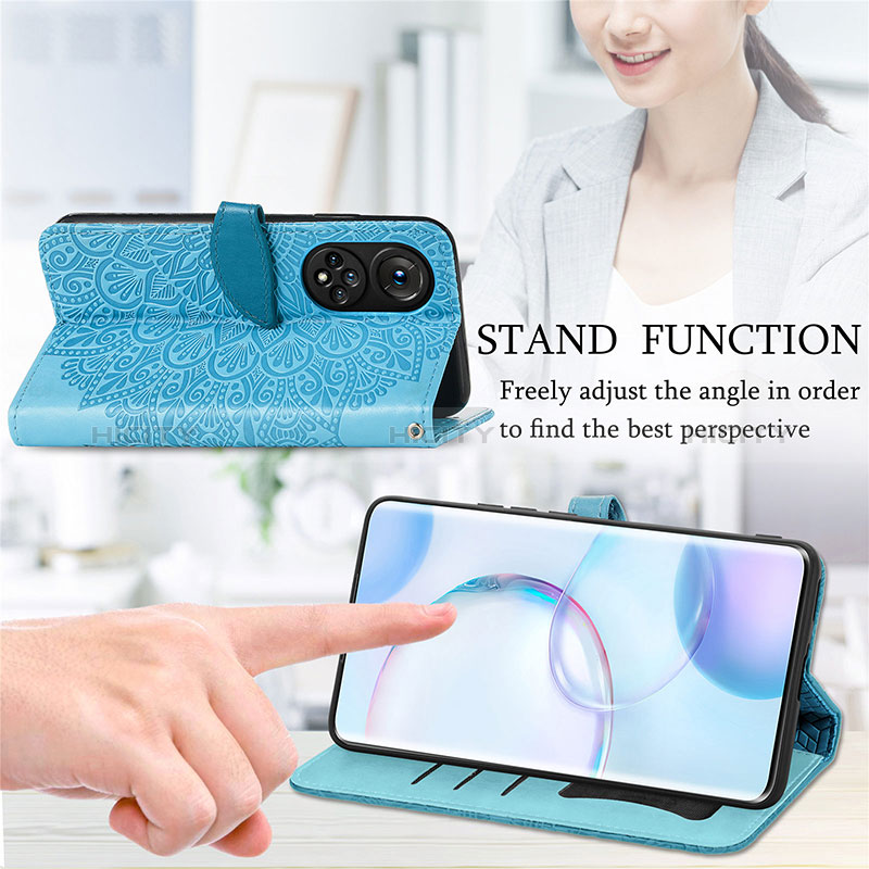 Funda de Cuero Cartera con Soporte Patron de Moda Carcasa S04D para Huawei Nova 9