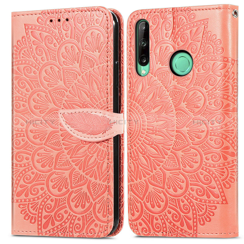 Funda de Cuero Cartera con Soporte Patron de Moda Carcasa S04D para Huawei Y7p Naranja