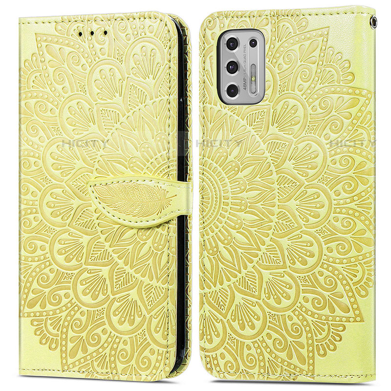 Funda de Cuero Cartera con Soporte Patron de Moda Carcasa S04D para Motorola Moto G Stylus (2021) Amarillo