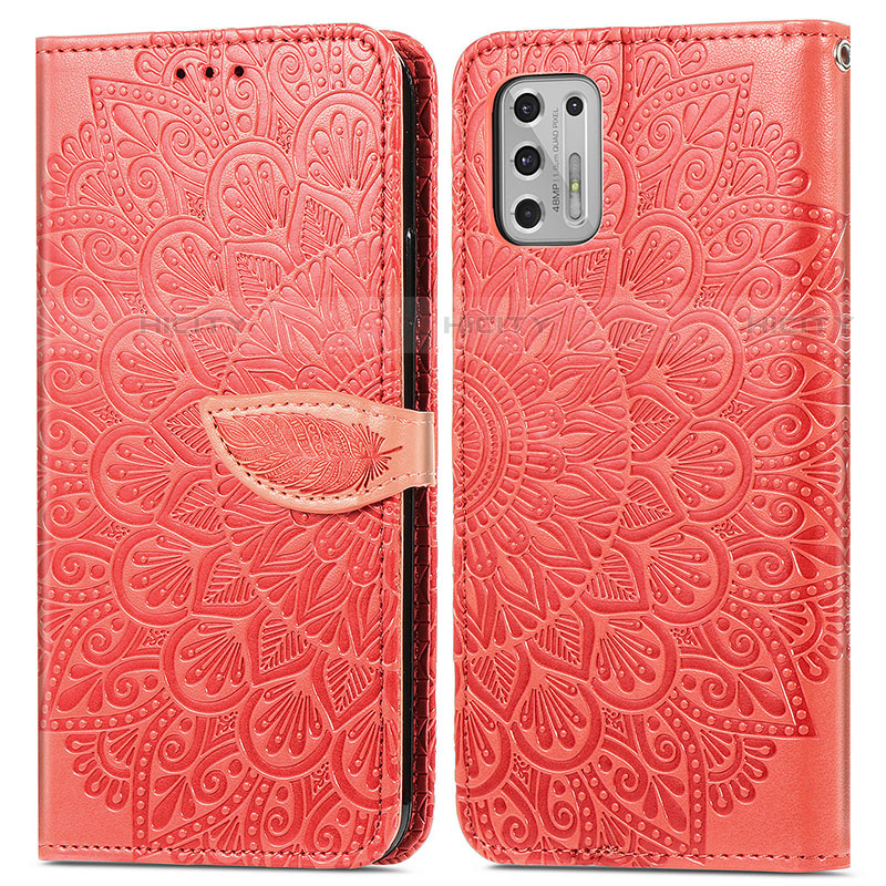 Funda de Cuero Cartera con Soporte Patron de Moda Carcasa S04D para Motorola Moto G Stylus (2021) Rojo