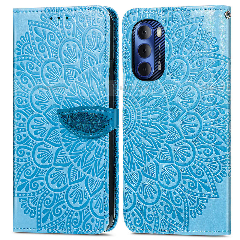 Funda de Cuero Cartera con Soporte Patron de Moda Carcasa S04D para Motorola Moto G Stylus (2022) 4G Azul