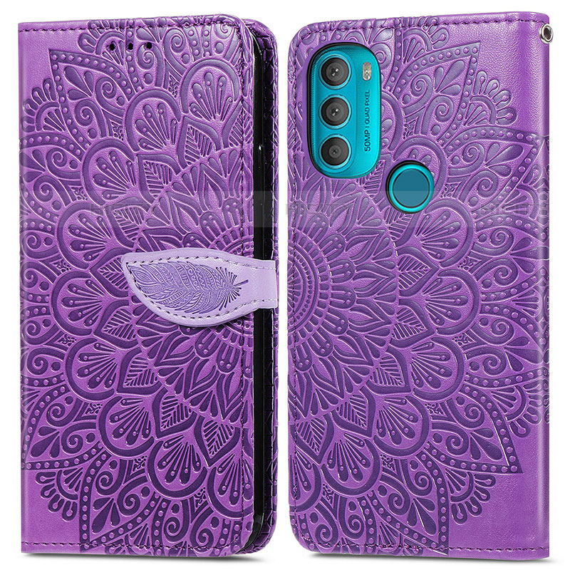 Funda de Cuero Cartera con Soporte Patron de Moda Carcasa S04D para Motorola Moto G71 5G