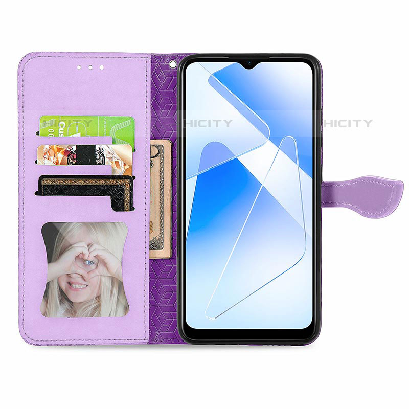 Funda de Cuero Cartera con Soporte Patron de Moda Carcasa S04D para Oppo A55 5G