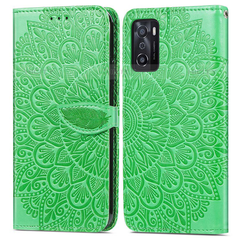 Funda de Cuero Cartera con Soporte Patron de Moda Carcasa S04D para Oppo A55S 5G