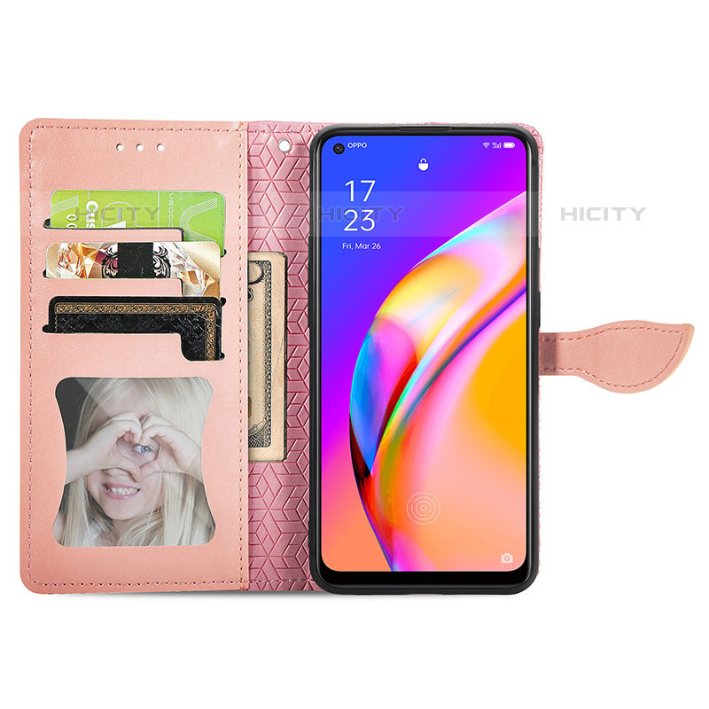 Funda de Cuero Cartera con Soporte Patron de Moda Carcasa S04D para Oppo A94 5G