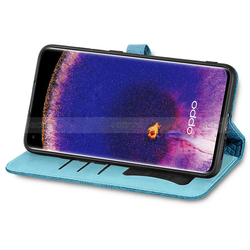 Funda de Cuero Cartera con Soporte Patron de Moda Carcasa S04D para Oppo Find X5 5G